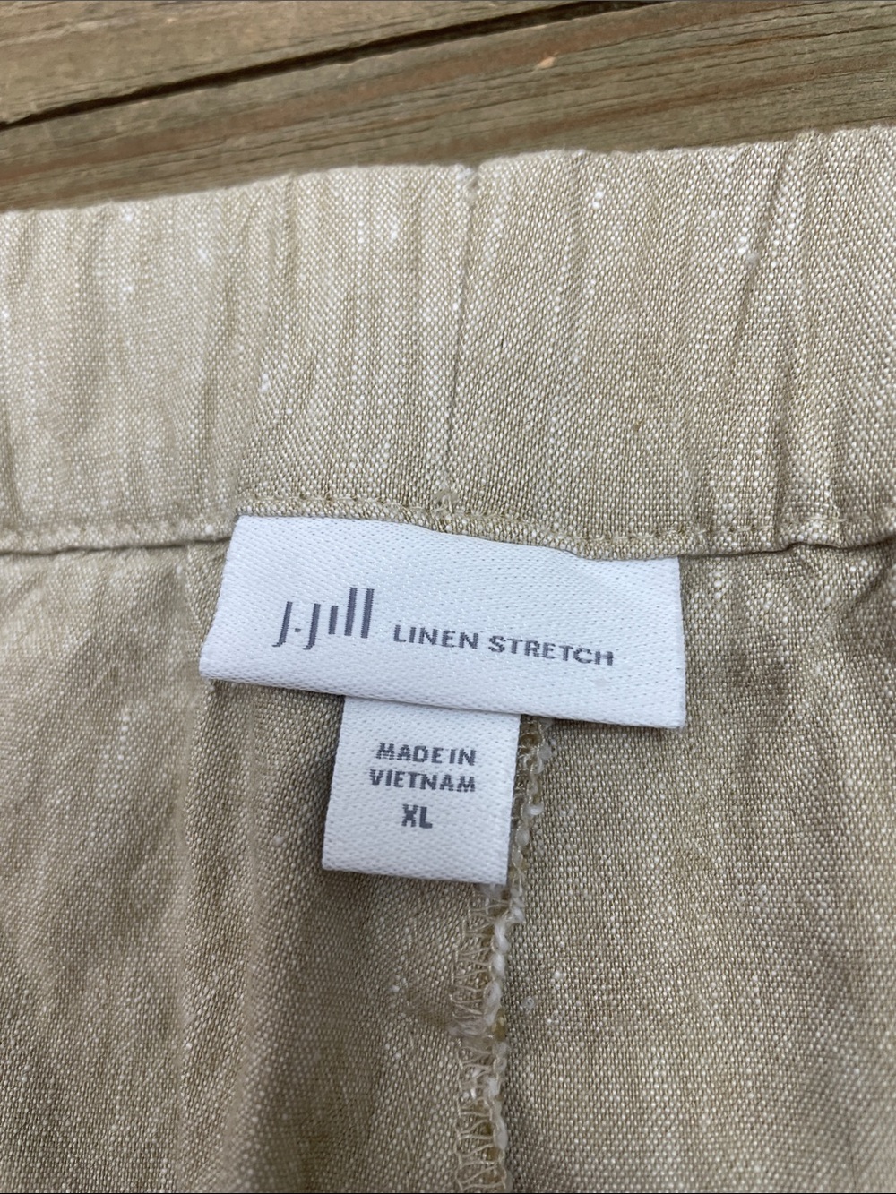 J.Jill Tan Linen Blend Stretch Ankle Pants - Picture 4 of 5